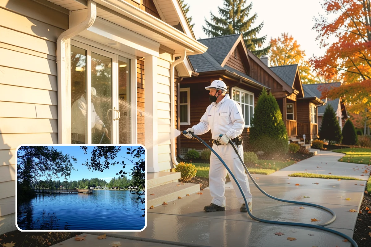 Leaf Stain Removal in Federal Way, King County, WA - Breaks down brown tannin staining from fallen leaves
