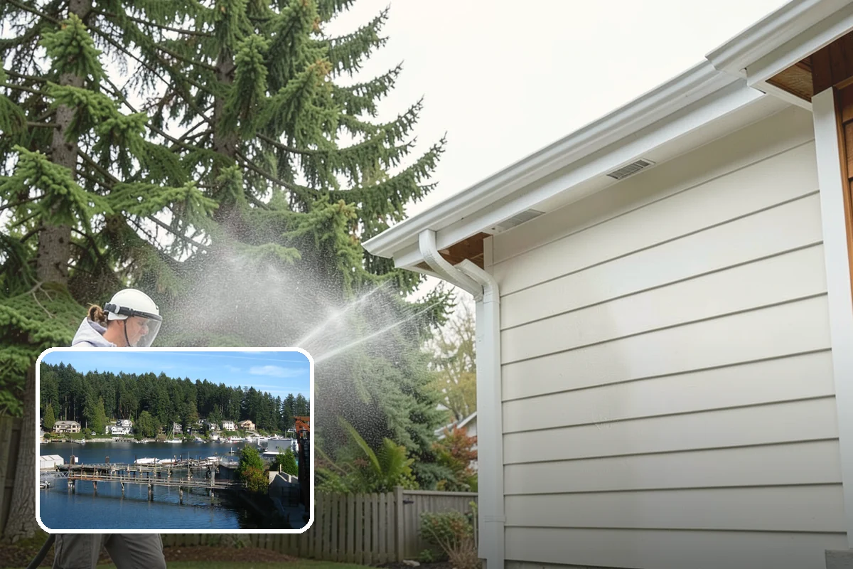 Leaf Stain Removal in Gig Harbor, Pierce County, WA - Breaks down brown tannin staining from fallen leaves