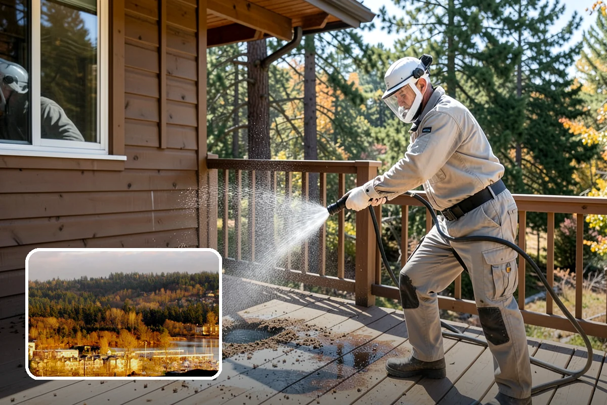 Leaf Stain Removal in Kenmore, King County, WA - Breaks down brown tannin staining from fallen leaves