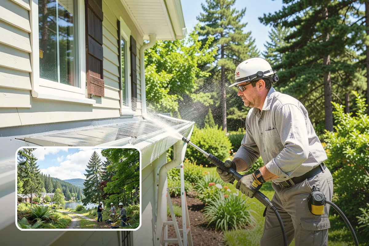 Leaf Stain Removal in Lake Forest Park, King County, WA - Breaks down brown tannin staining from fallen leaves