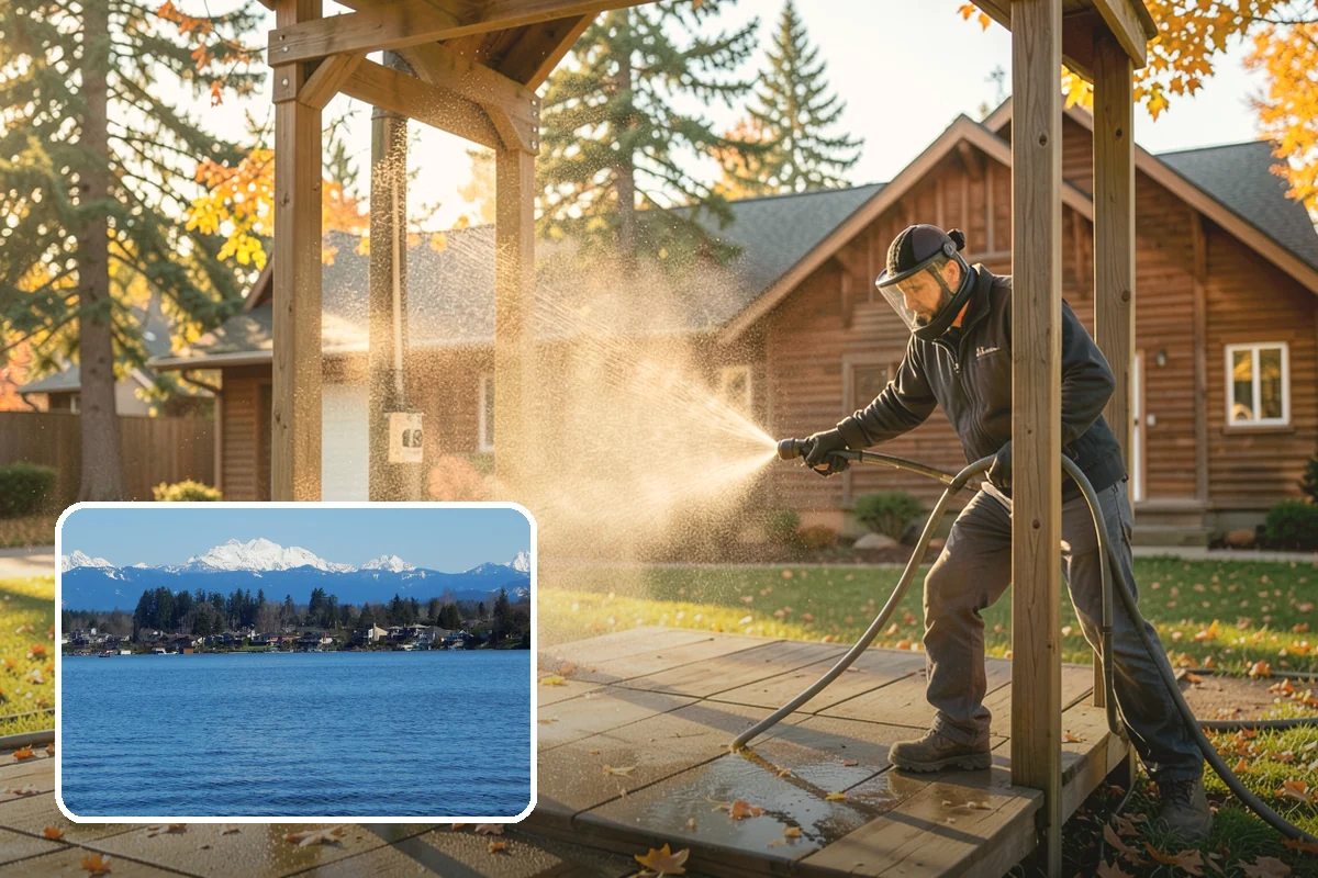 Leaf Stain Removal in Lake Stevens, Snohomish County, WA - Breaks down brown tannin staining from fallen leaves