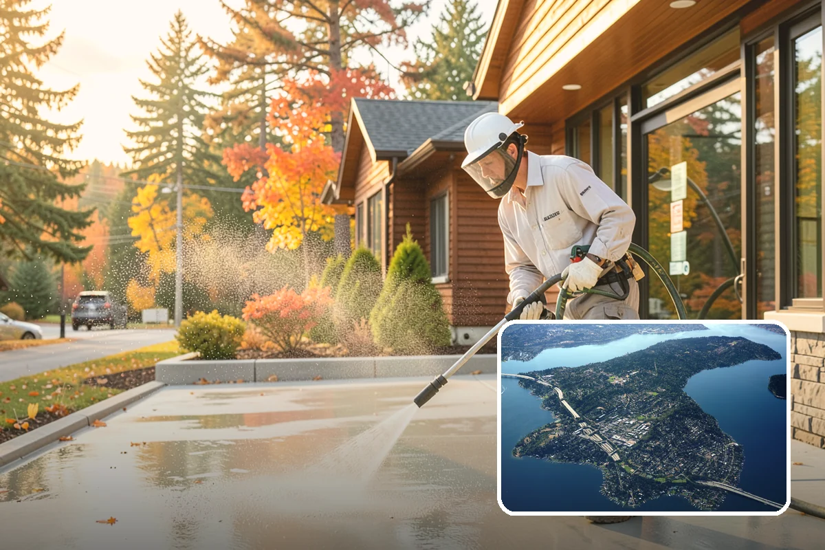 Leaf Stain Removal in Mercer Island, King County, WA - Breaks down brown tannin staining from fallen leaves