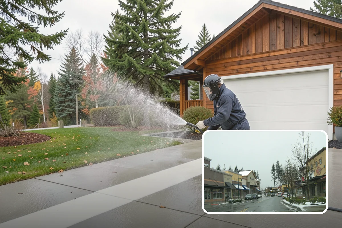 Leaf Stain Removal in Mill Creek, Snohomish County, WA - Breaks down brown tannin staining from fallen leaves
