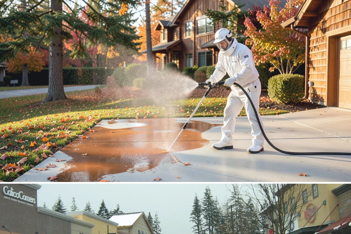 Leaf Stain Removal in Mill Creek, Snohomish County, WA - Tackle leaf tannin stains in late fall or winter once leaf drop ends, before the marks set through the wet months.