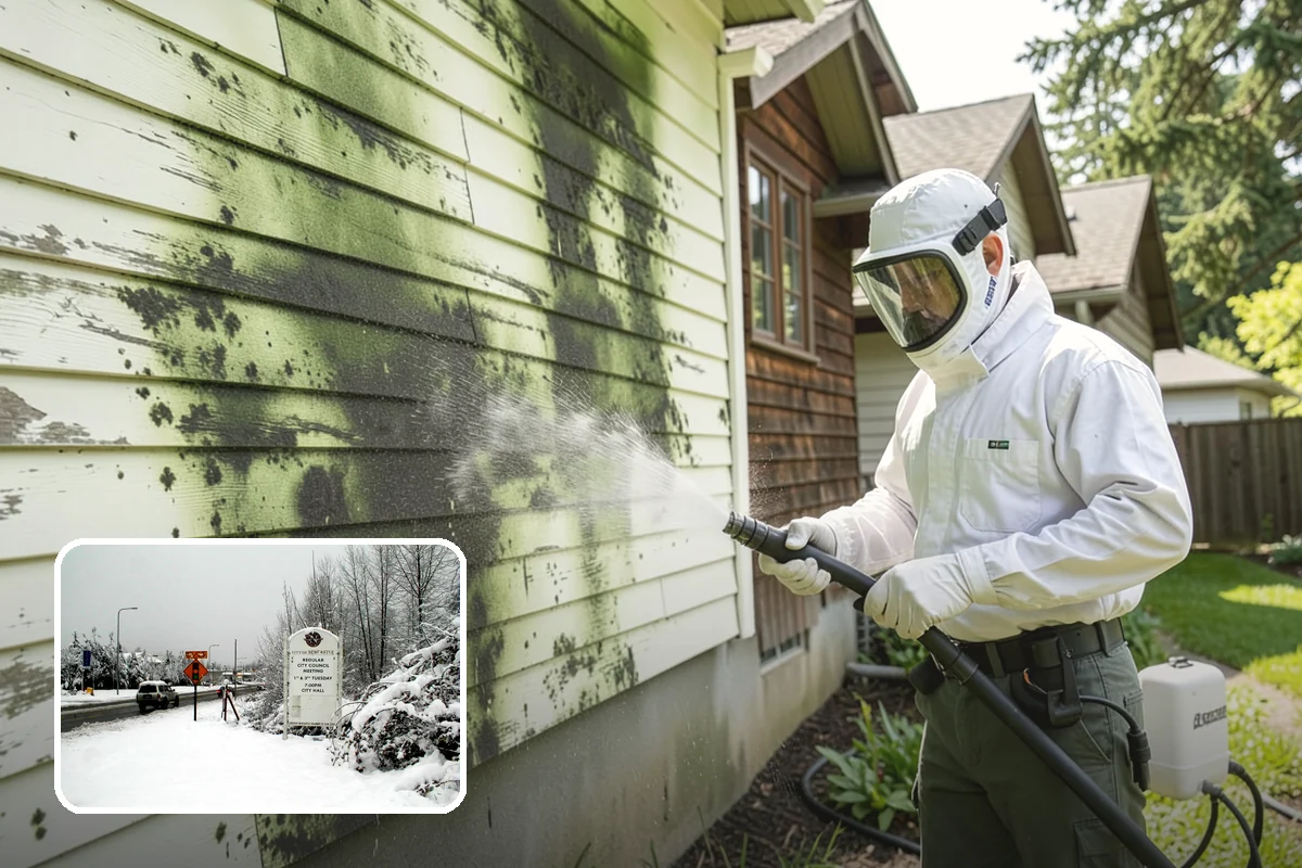 Leaf Stain Removal in Newcastle, King County, WA - Breaks down brown tannin staining from fallen leaves
