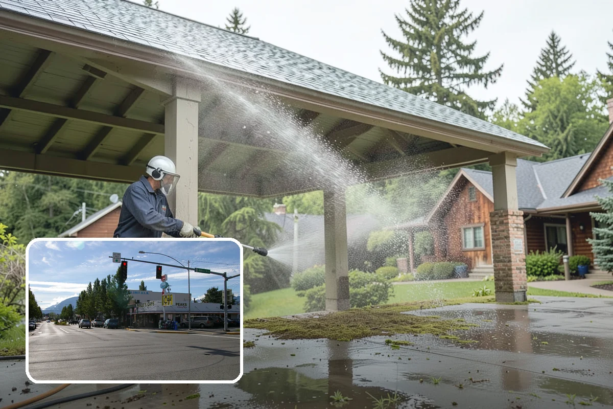 Leaf Stain Removal in North Bend, King County, WA - Breaks down brown tannin staining from fallen leaves
