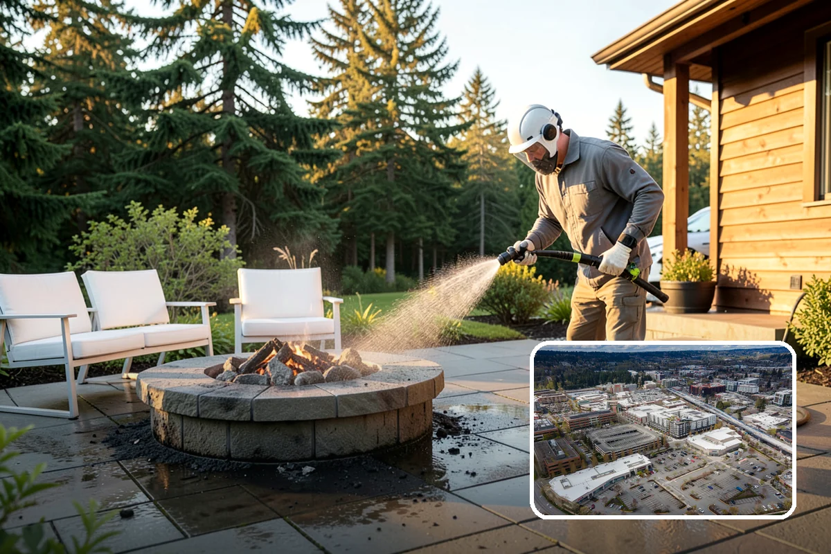 Leaf Stain Removal in Redmond, King County, WA - Breaks down brown tannin staining from fallen leaves