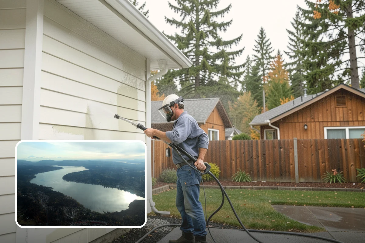 Leaf Stain Removal in Sammamish, King County, WA - Breaks down brown tannin staining from fallen leaves