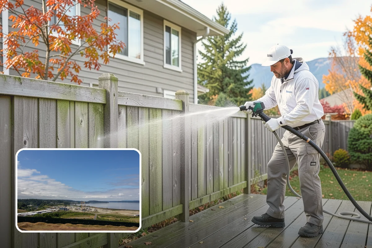 Leaf Stain Removal in University Place, Pierce County, WA - Breaks down brown tannin staining from fallen leaves