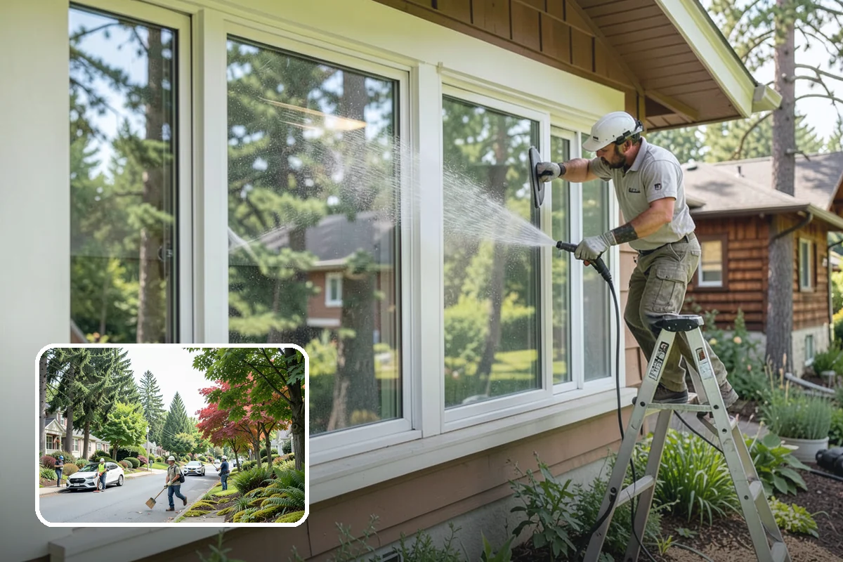 Lichen Removal in Beaux Arts Village, King County, WA - Kills tenacious lichen that resists ordinary washing
