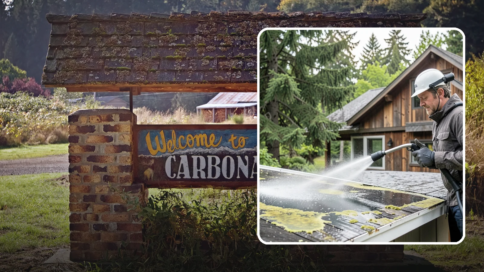 Lichen Removal in Carbonado, Pierce County, WA - Careful treatment and removal of stubborn lichen that anchors into roofs, fences, and masonry in damp conditions.
