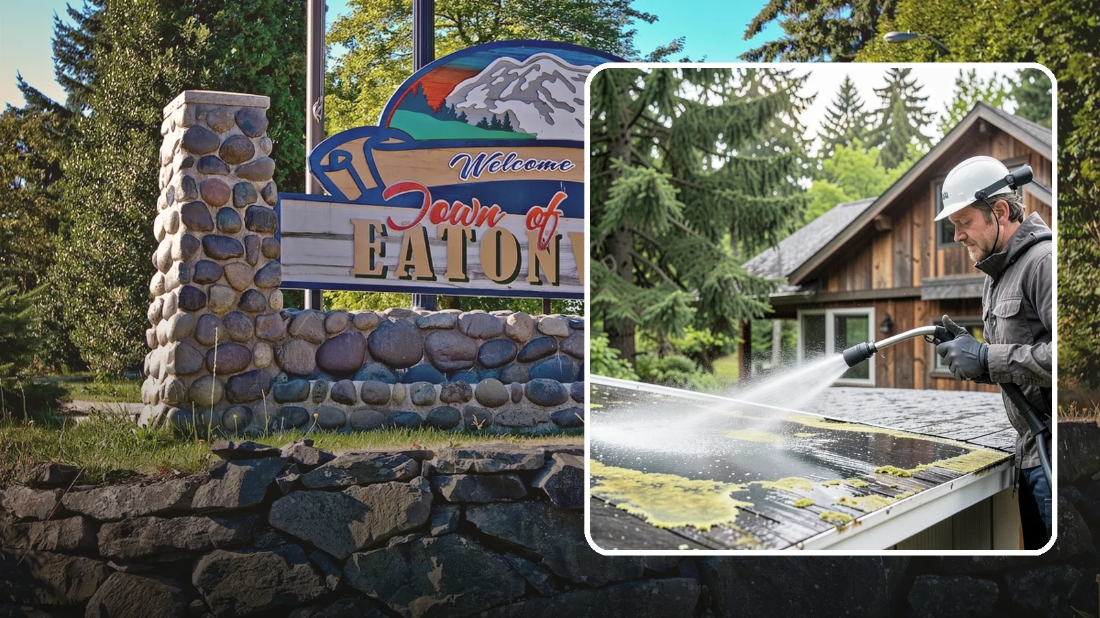 Lichen Removal in Eatonville, Pierce County, WA - Careful treatment and removal of stubborn lichen that anchors into roofs, fences, and masonry in damp conditions.