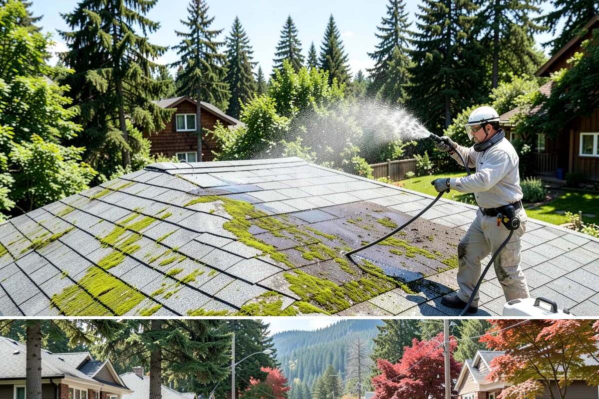Lichen Removal in Hunts Point, King County, WA - Treat lichen in the warmer, drier months when solutions can dwell effectively rather than being diluted by rain.