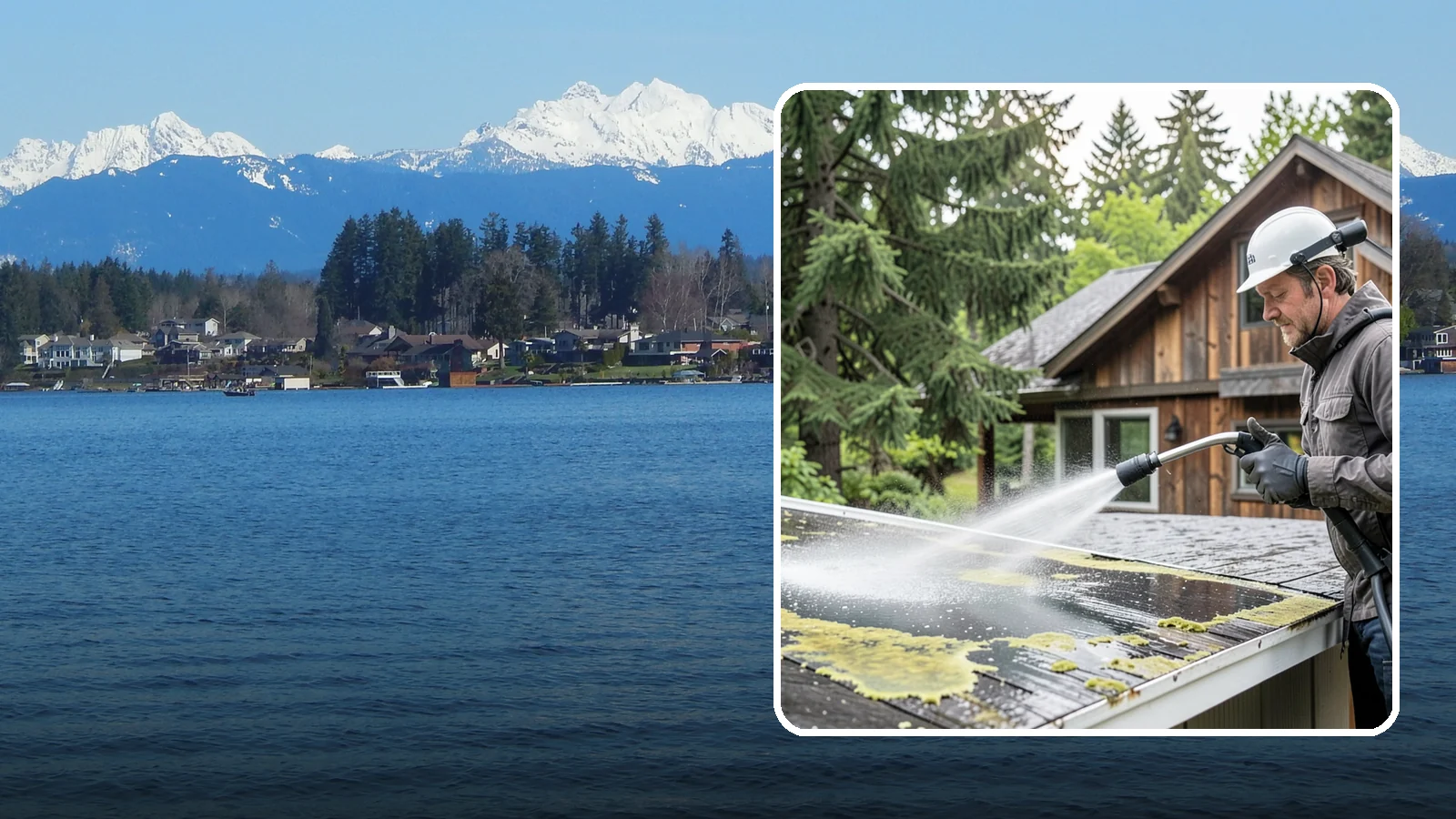 Lichen Removal in Lake Stevens, Snohomish County, WA - Careful treatment and removal of stubborn lichen that anchors into roofs, fences, and masonry in damp conditions.