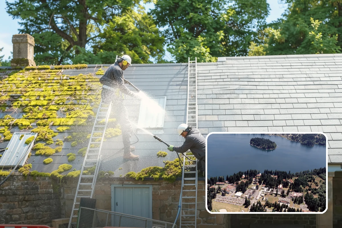 Lichen Removal in Lakewood, Pierce County, WA - Kills tenacious lichen that resists ordinary washing