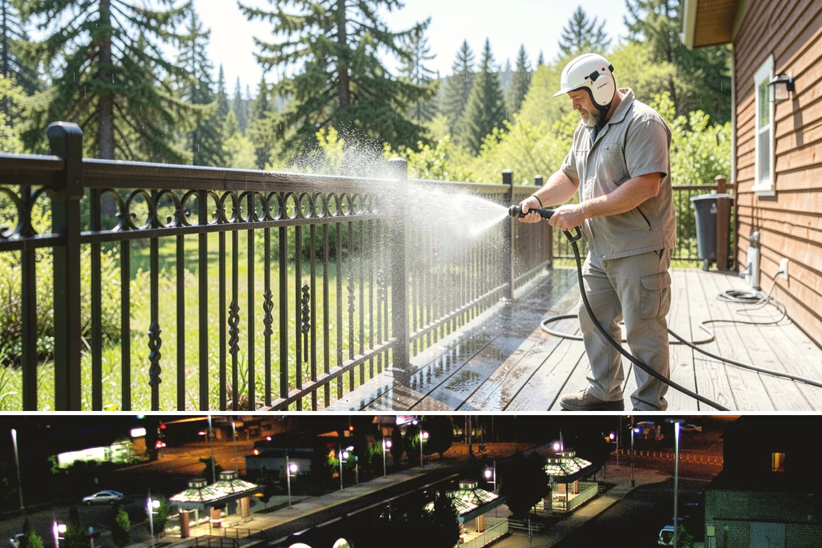 Limestone Cleaning in Auburn, King County, WA - Dry summer weather is safest, because saturated limestone is even more delicate and slower to recover after cleaning.