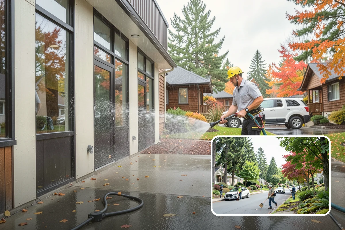 Limestone Cleaning in Beaux Arts Village, King County, WA - Avoids the etching that acids cause on calcareous stone