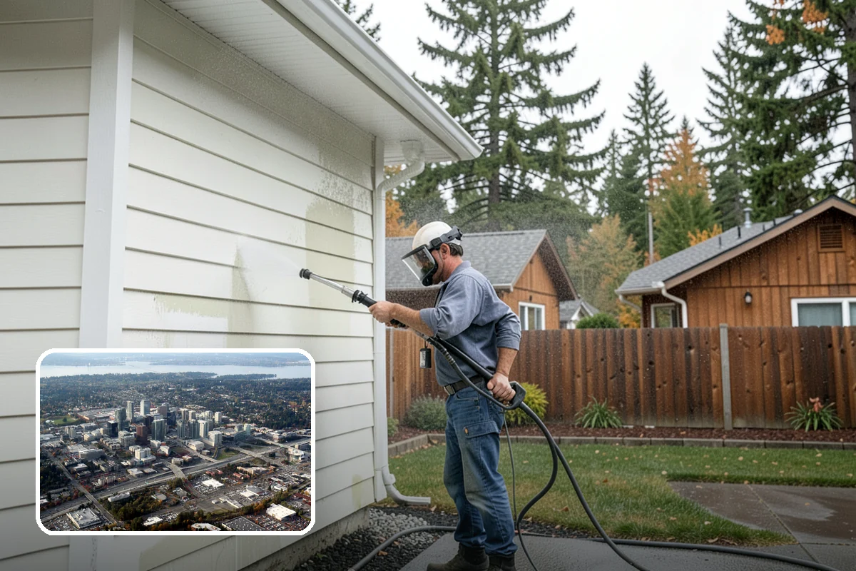 Limestone Cleaning in Bellevue, King County, WA - Avoids the etching that acids cause on calcareous stone