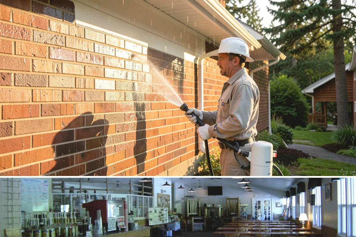 Limestone Cleaning in Black Diamond, King County, WA - Dry summer weather is safest, because saturated limestone is even more delicate and slower to recover after cleaning.
