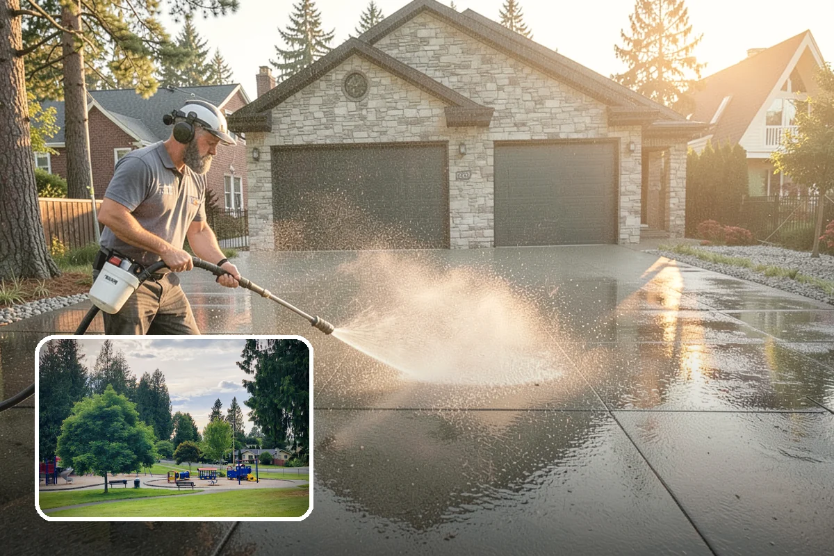Limestone Cleaning in Bonney Lake, Pierce County, WA - Avoids the etching that acids cause on calcareous stone