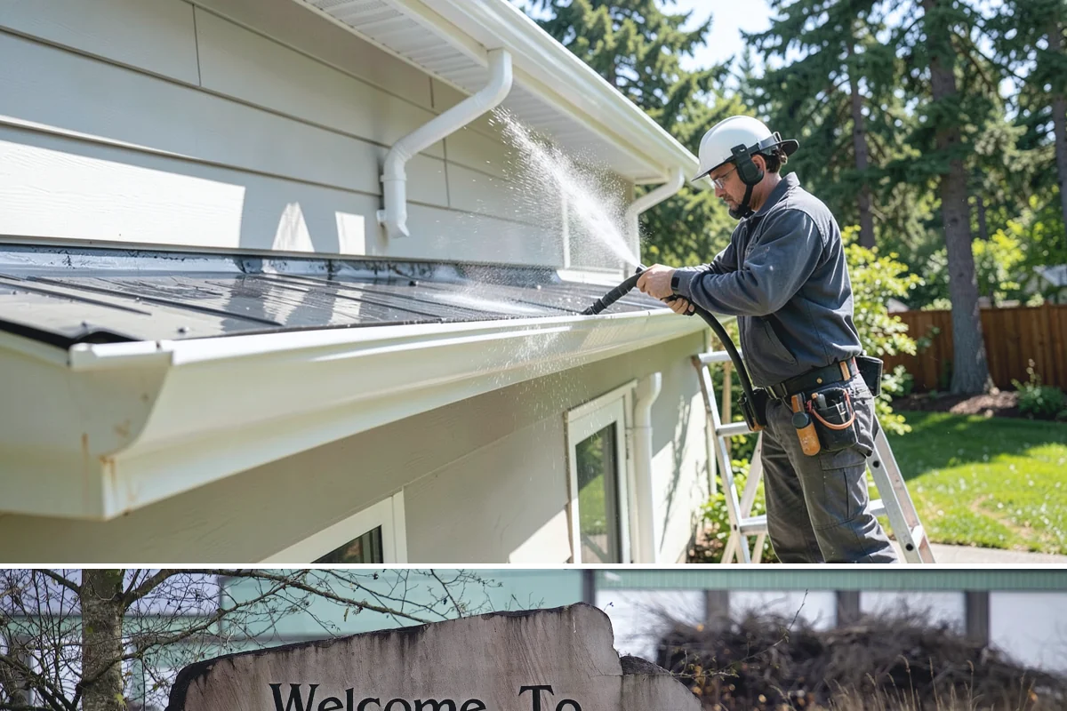 Limestone Cleaning in Buckley, Pierce County, WA - Dry summer weather is safest, because saturated limestone is even more delicate and slower to recover after cleaning.