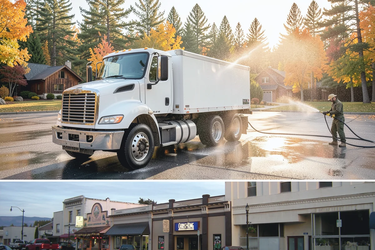 Limestone Cleaning in Burlington, Skagit County, WA - Dry summer weather is safest, because saturated limestone is even more delicate and slower to recover after cleaning.