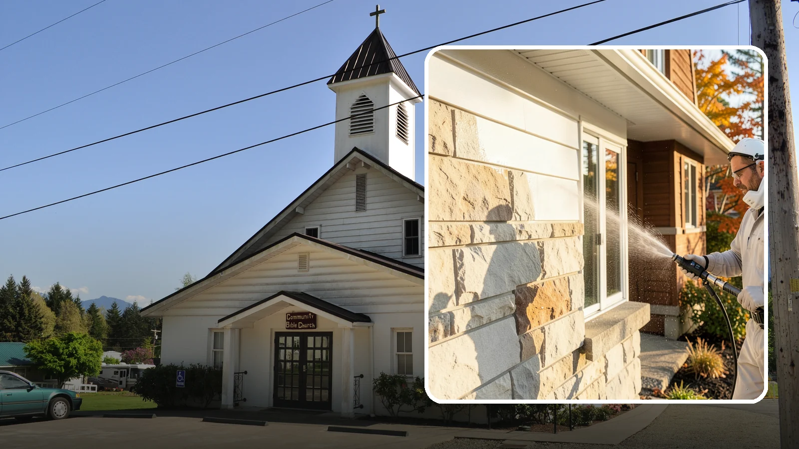 Limestone Cleaning in Concrete, Skagit County, WA - Clean soft, acid-sensitive limestone with neutral chemistry that avoids etching the delicate surface.