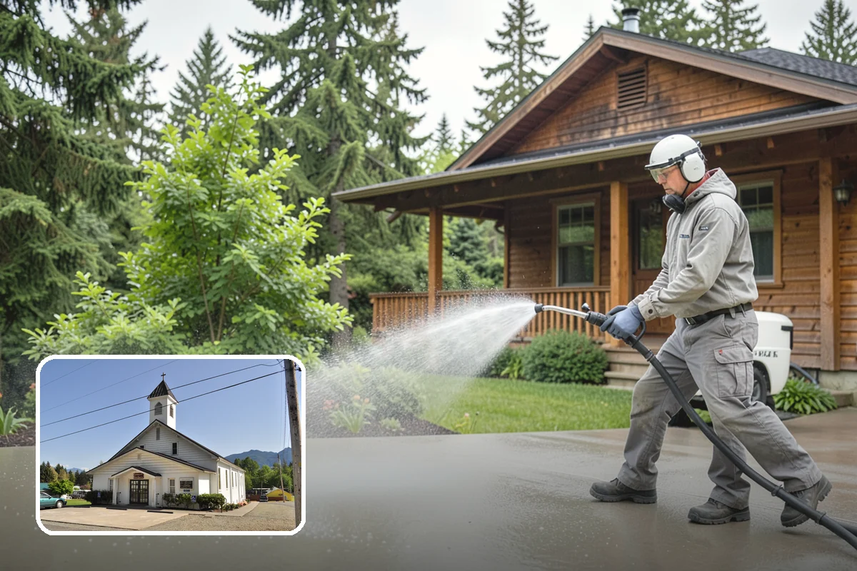 Limestone Cleaning in Concrete, Skagit County, WA - Avoids the etching that acids cause on calcareous stone