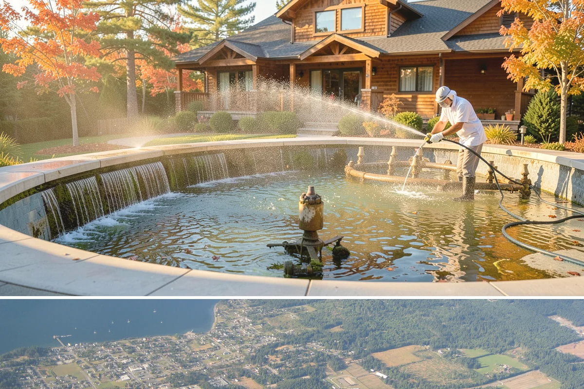 Limestone Cleaning in Coupeville, Island County, WA - Dry summer weather is safest, because saturated limestone is even more delicate and slower to recover after cleaning.