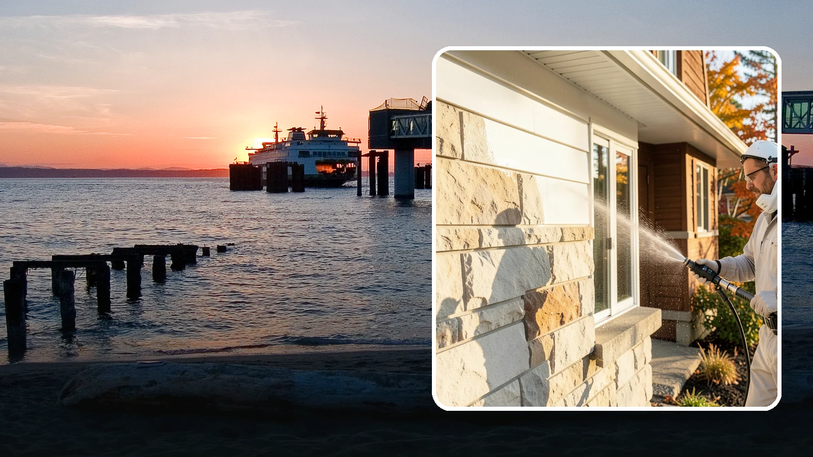 Limestone Cleaning in Edmonds, Snohomish County, WA - Clean soft, acid-sensitive limestone with neutral chemistry that avoids etching the delicate surface.