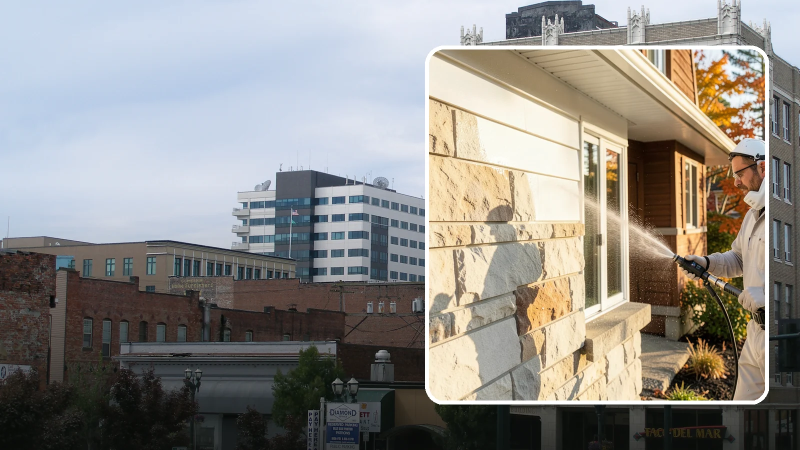 Limestone Cleaning in Everett, Snohomish County, WA - Clean soft, acid-sensitive limestone with neutral chemistry that avoids etching the delicate surface.