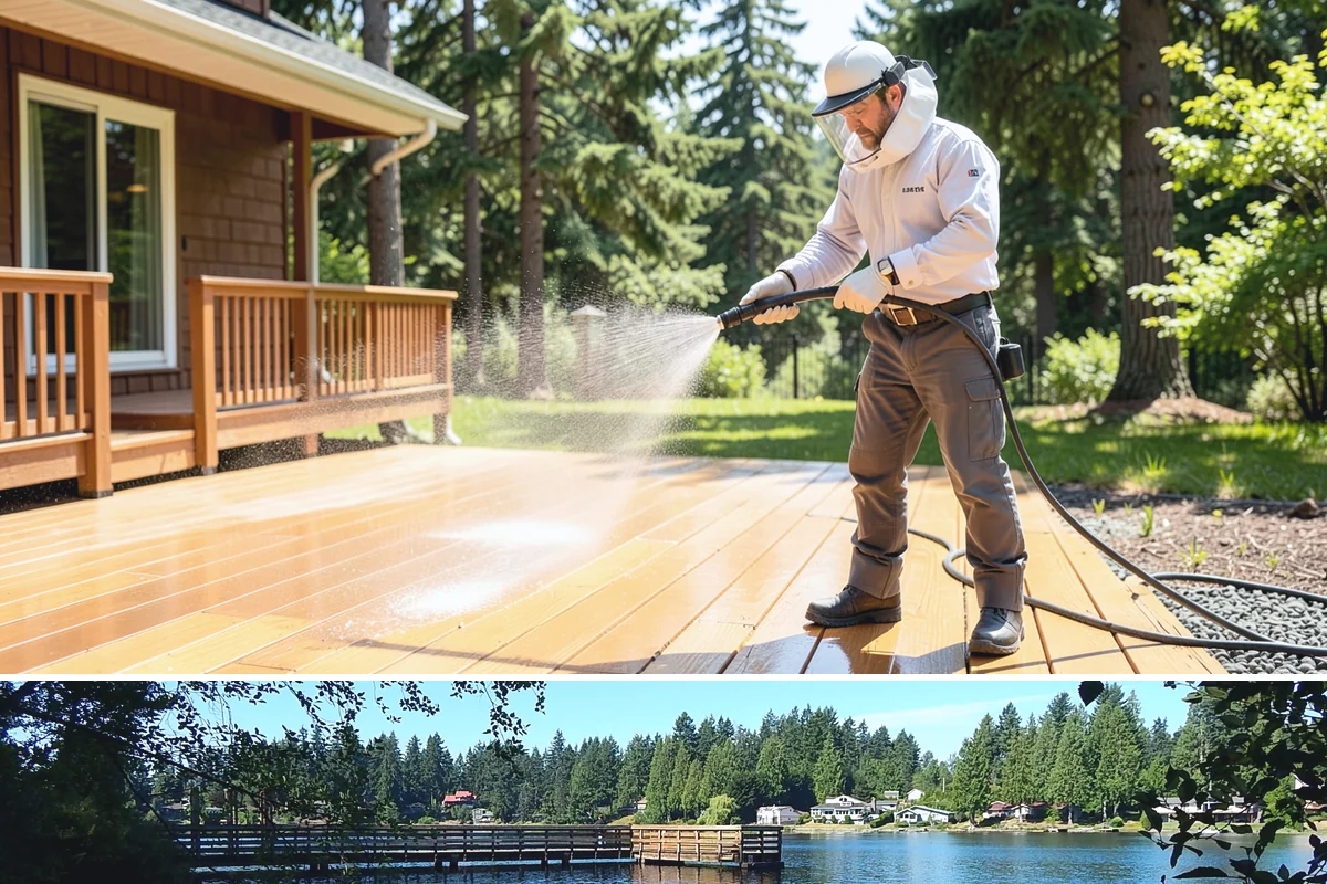 Limestone Cleaning in Federal Way, King County, WA - Dry summer weather is safest, because saturated limestone is even more delicate and slower to recover after cleaning.