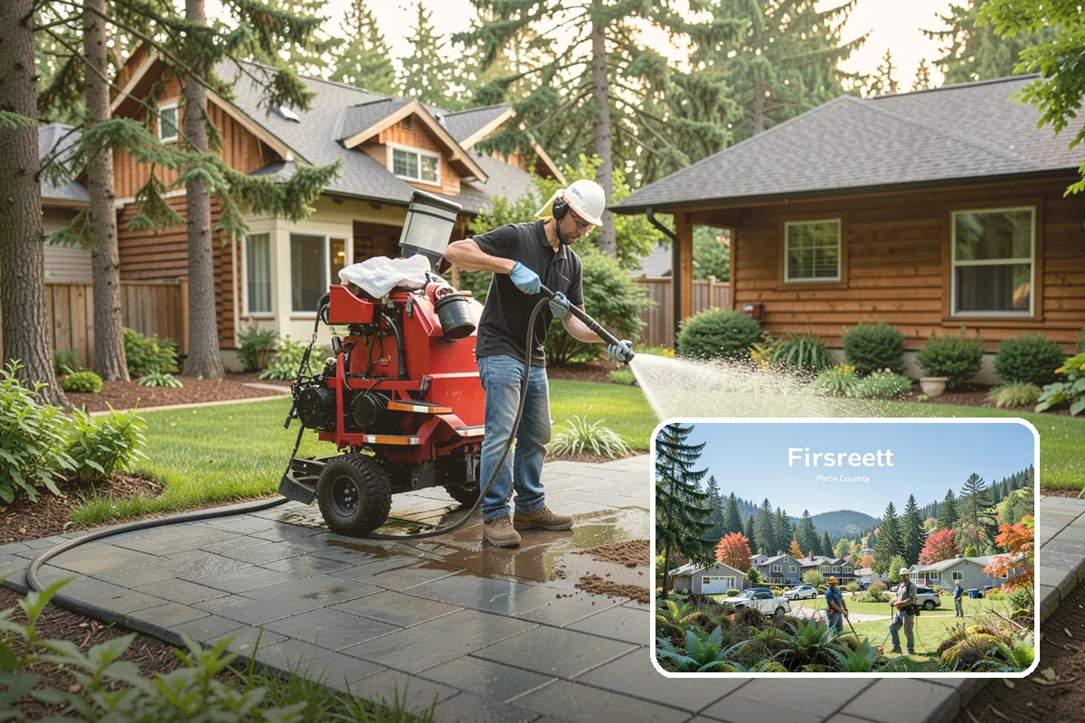 Limestone Cleaning in Fircrest, Pierce County, WA - Avoids the etching that acids cause on calcareous stone