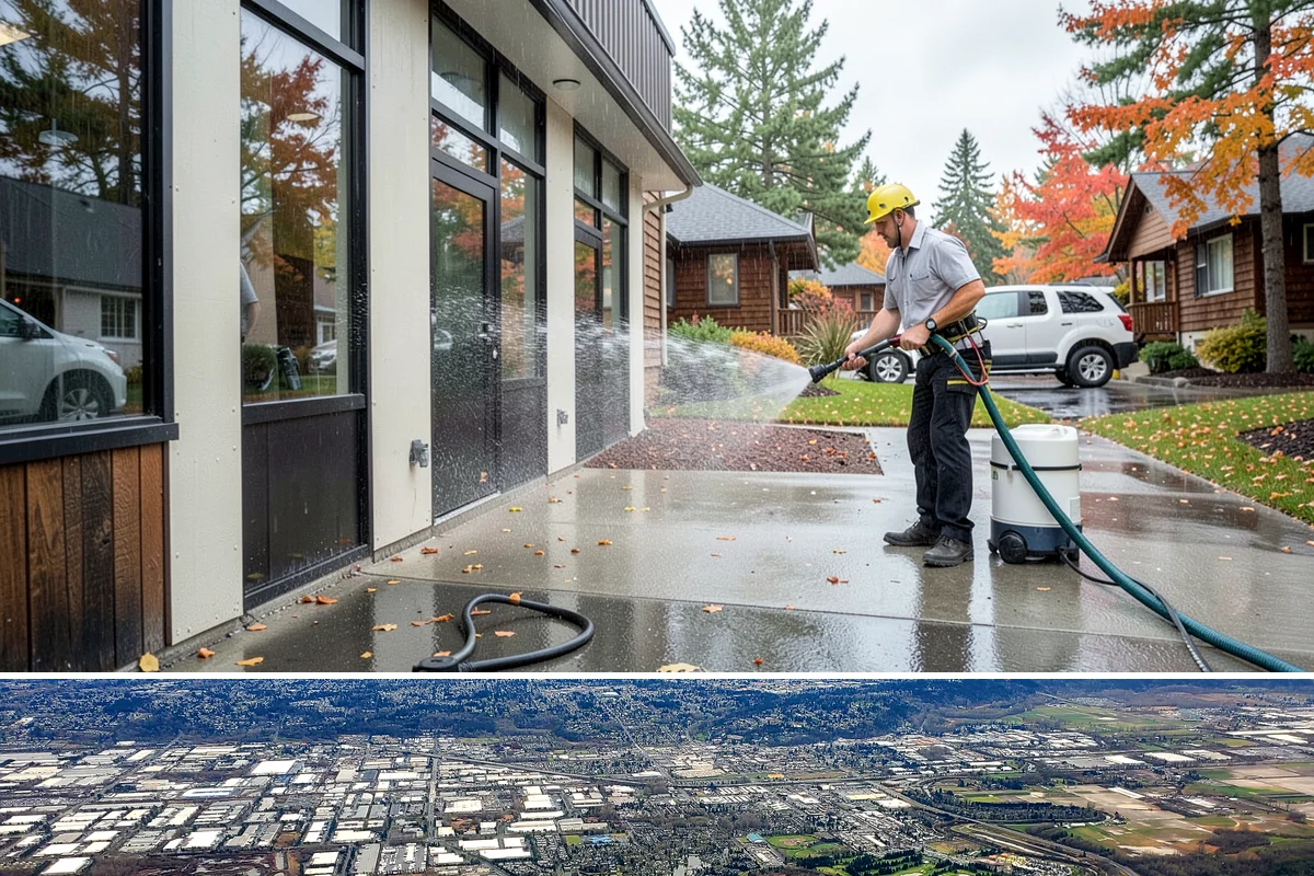 Limestone Cleaning in Kent, King County, WA - Dry summer weather is safest, because saturated limestone is even more delicate and slower to recover after cleaning.