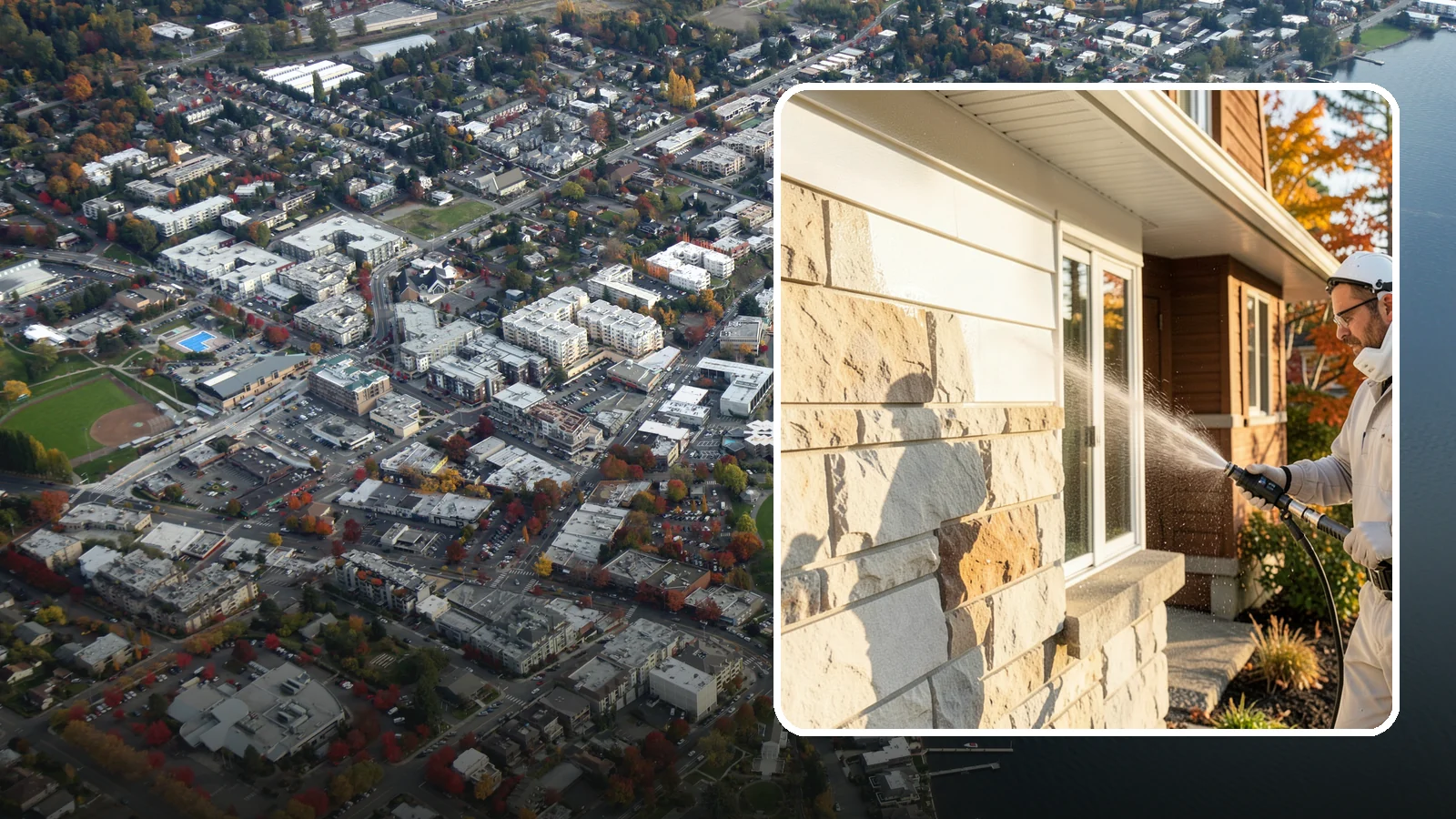 Limestone Cleaning in Kirkland, King County, WA - Clean soft, acid-sensitive limestone with neutral chemistry that avoids etching the delicate surface.