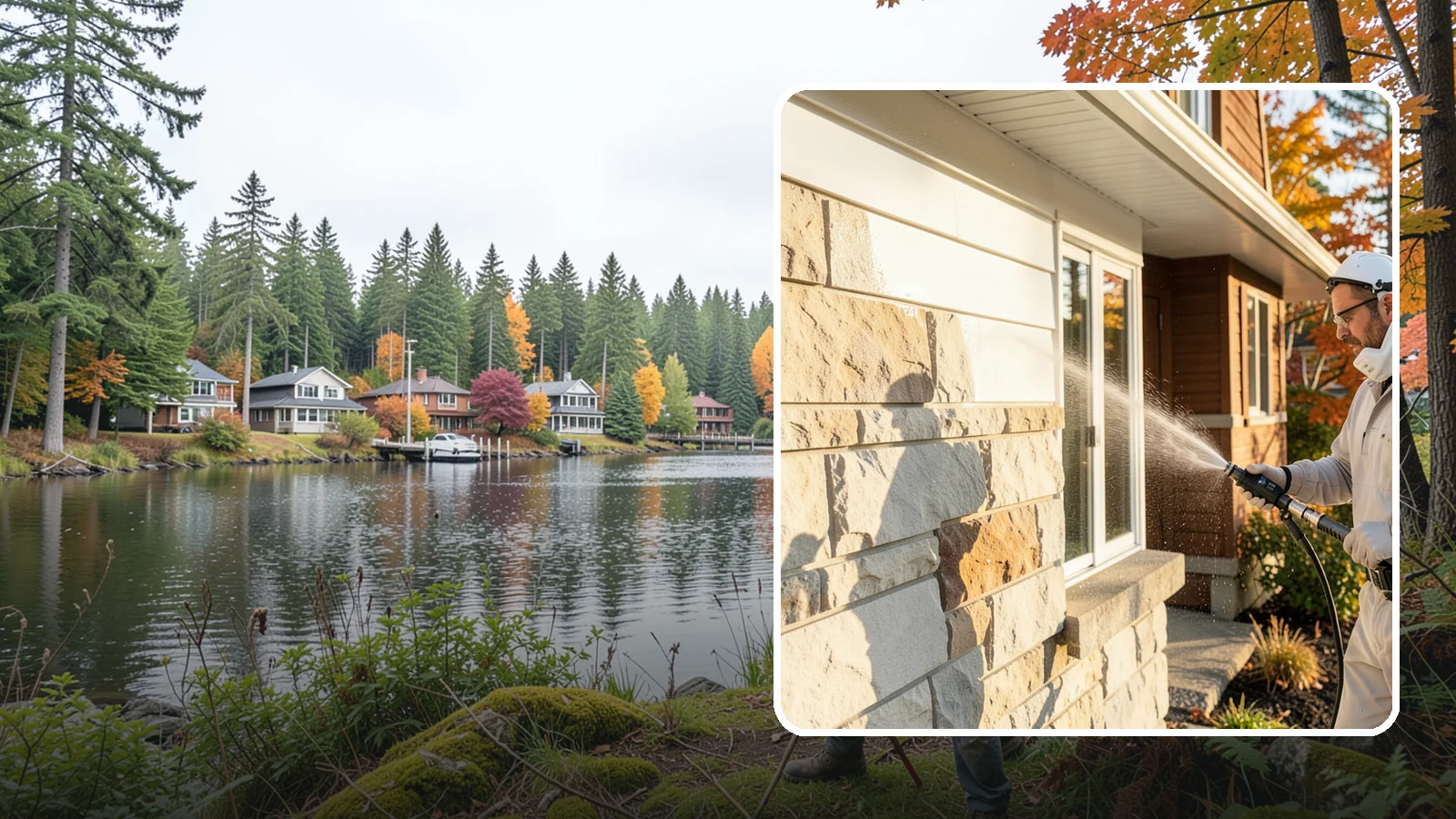 Limestone Cleaning in La Conner, Skagit County, WA - Clean soft, acid-sensitive limestone with neutral chemistry that avoids etching the delicate surface.