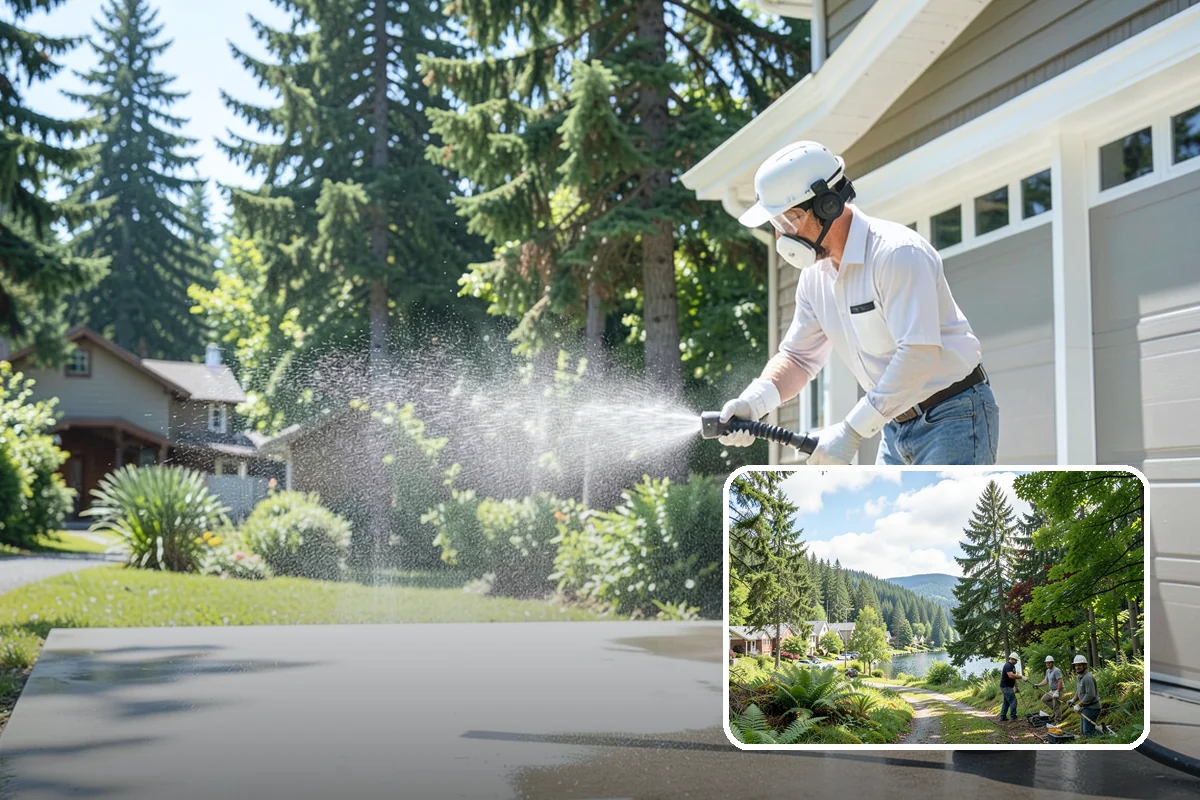 Limestone Cleaning in Lake Forest Park, King County, WA - Avoids the etching that acids cause on calcareous stone
