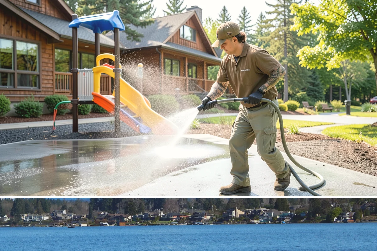Limestone Cleaning in Lake Stevens, Snohomish County, WA - Dry summer weather is safest, because saturated limestone is even more delicate and slower to recover after cleaning.
