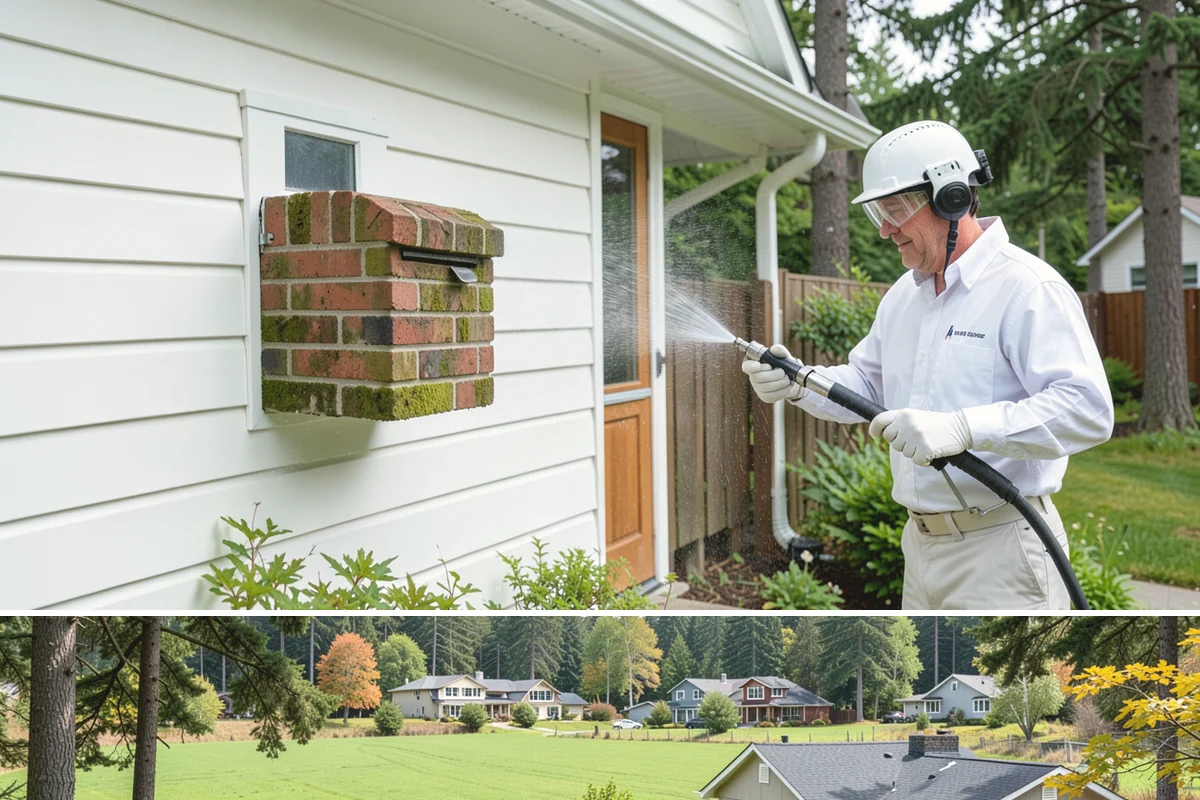 Limestone Cleaning in Lyman, Skagit County, WA - Dry summer weather is safest, because saturated limestone is even more delicate and slower to recover after cleaning.