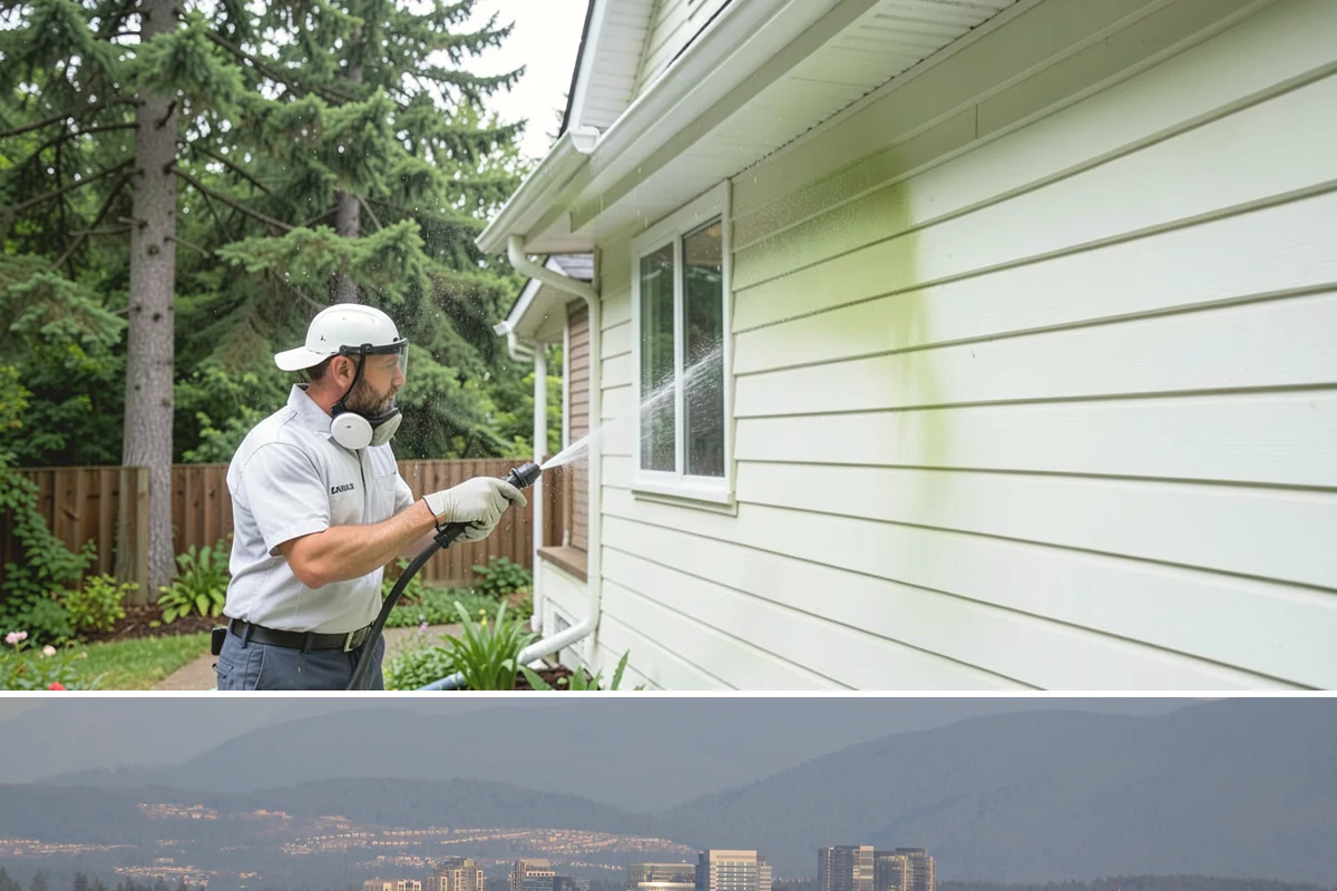 Limestone Cleaning in Medina, King County, WA - Dry summer weather is safest, because saturated limestone is even more delicate and slower to recover after cleaning.