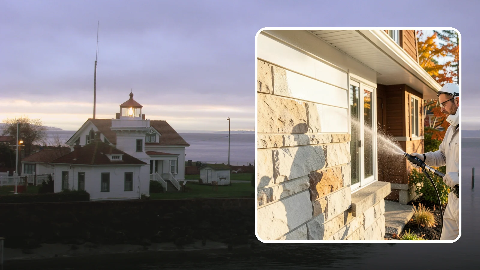 Limestone Cleaning in Mukilteo, Snohomish County, WA - Clean soft, acid-sensitive limestone with neutral chemistry that avoids etching the delicate surface.