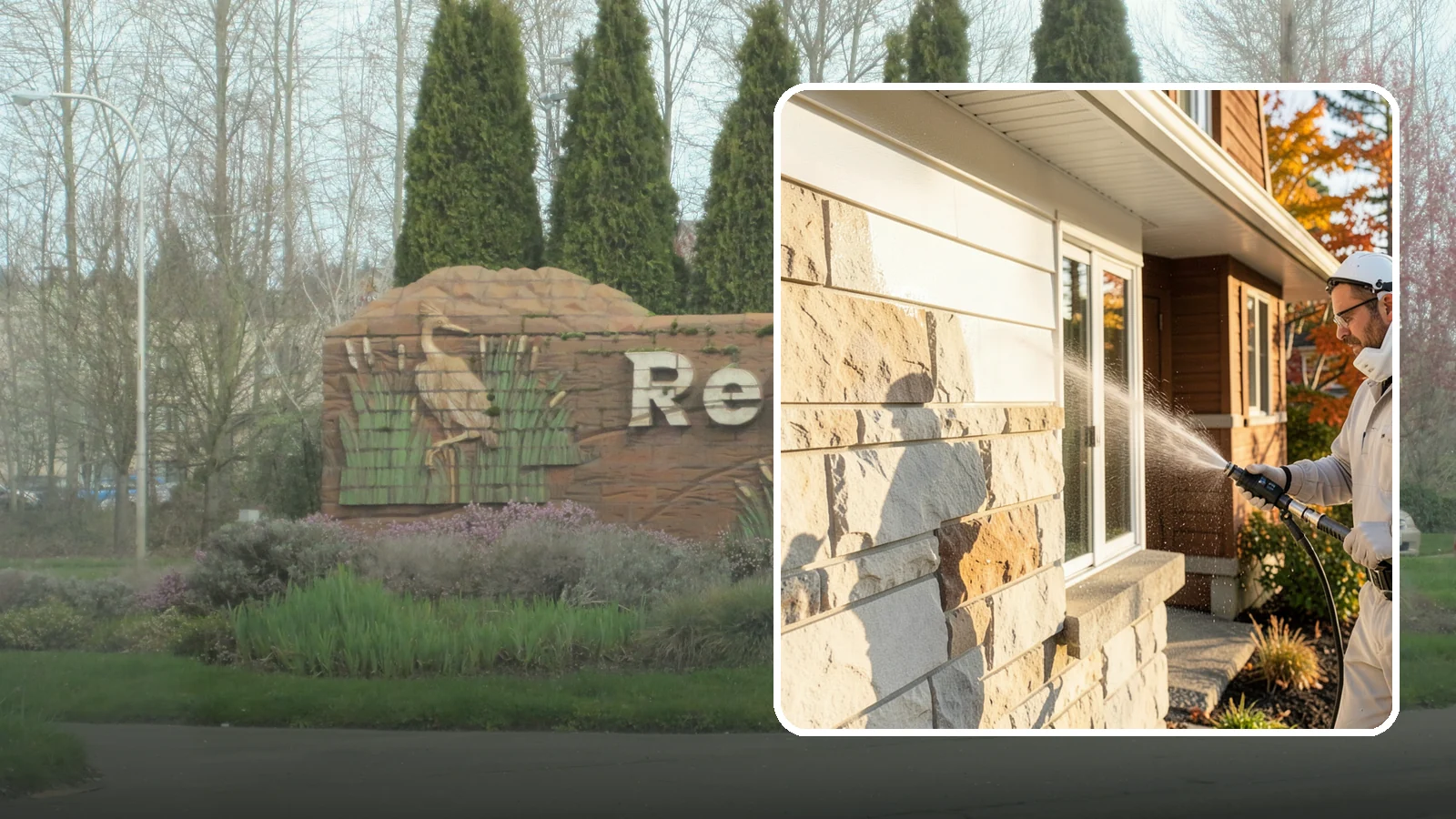 Limestone Cleaning in Renton, King County, WA - Clean soft, acid-sensitive limestone with neutral chemistry that avoids etching the delicate surface.