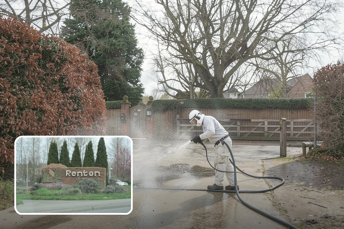 Limestone Cleaning in Renton, King County, WA - Avoids the etching that acids cause on calcareous stone