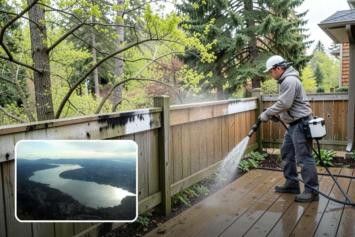 Limestone Cleaning in Sammamish, King County, WA - Avoids the etching that acids cause on calcareous stone