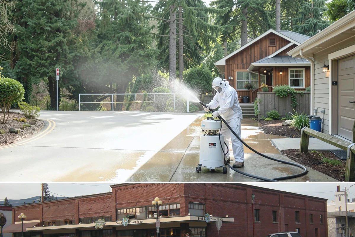 Limestone Cleaning in Sedro-Woolley, Skagit County, WA - Dry summer weather is safest, because saturated limestone is even more delicate and slower to recover after cleaning.