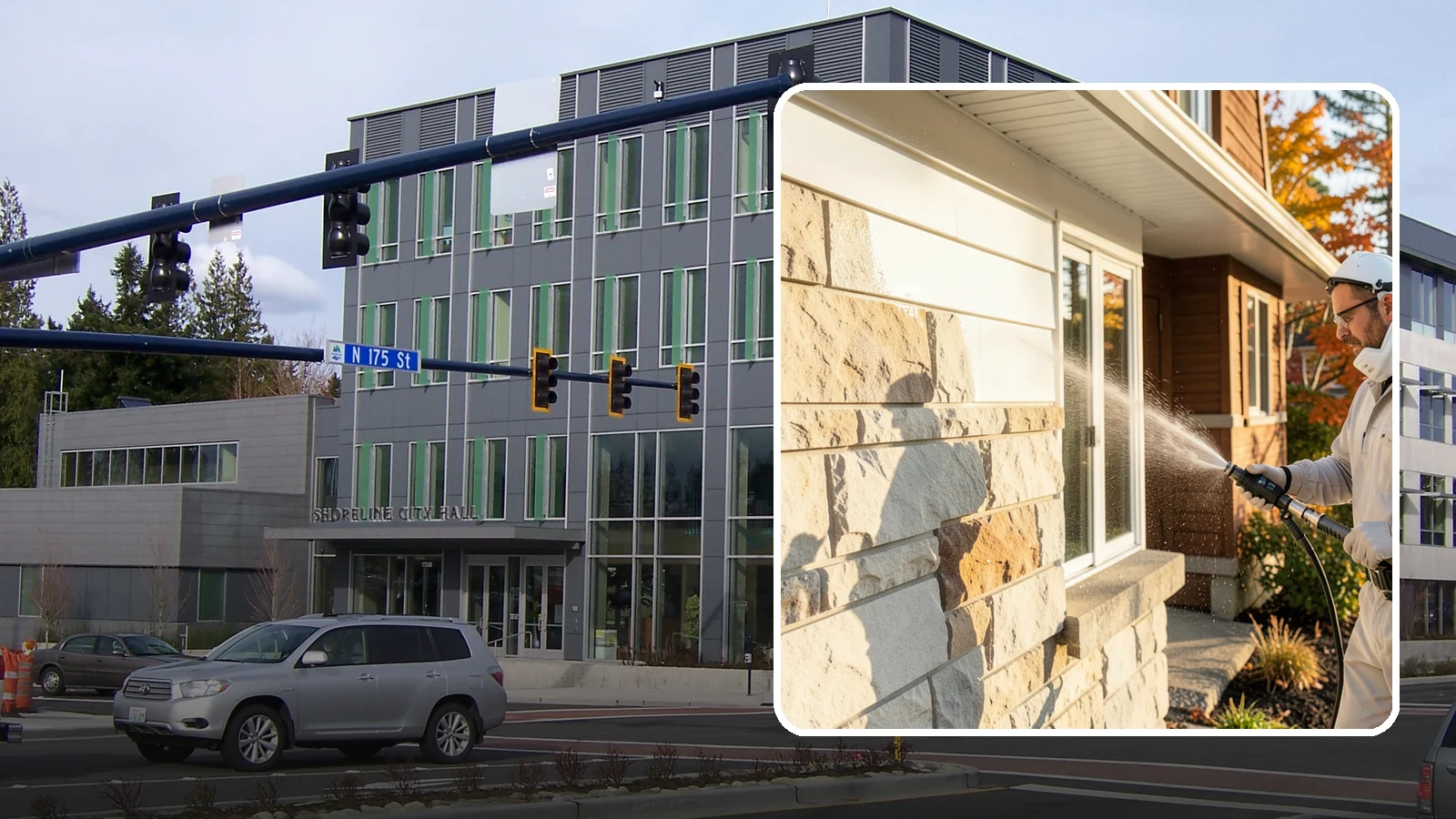 Limestone Cleaning in Shoreline, King County, WA - Clean soft, acid-sensitive limestone with neutral chemistry that avoids etching the delicate surface.