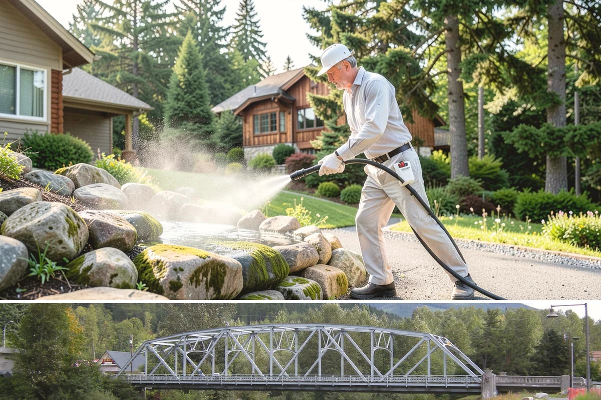 Limestone Cleaning in Skykomish, King County, WA - Dry summer weather is safest, because saturated limestone is even more delicate and slower to recover after cleaning.