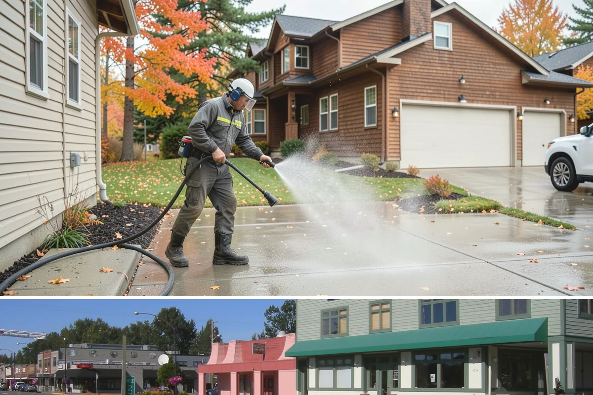 Limestone Cleaning in Snoqualmie, King County, WA - Dry summer weather is safest, because saturated limestone is even more delicate and slower to recover after cleaning.