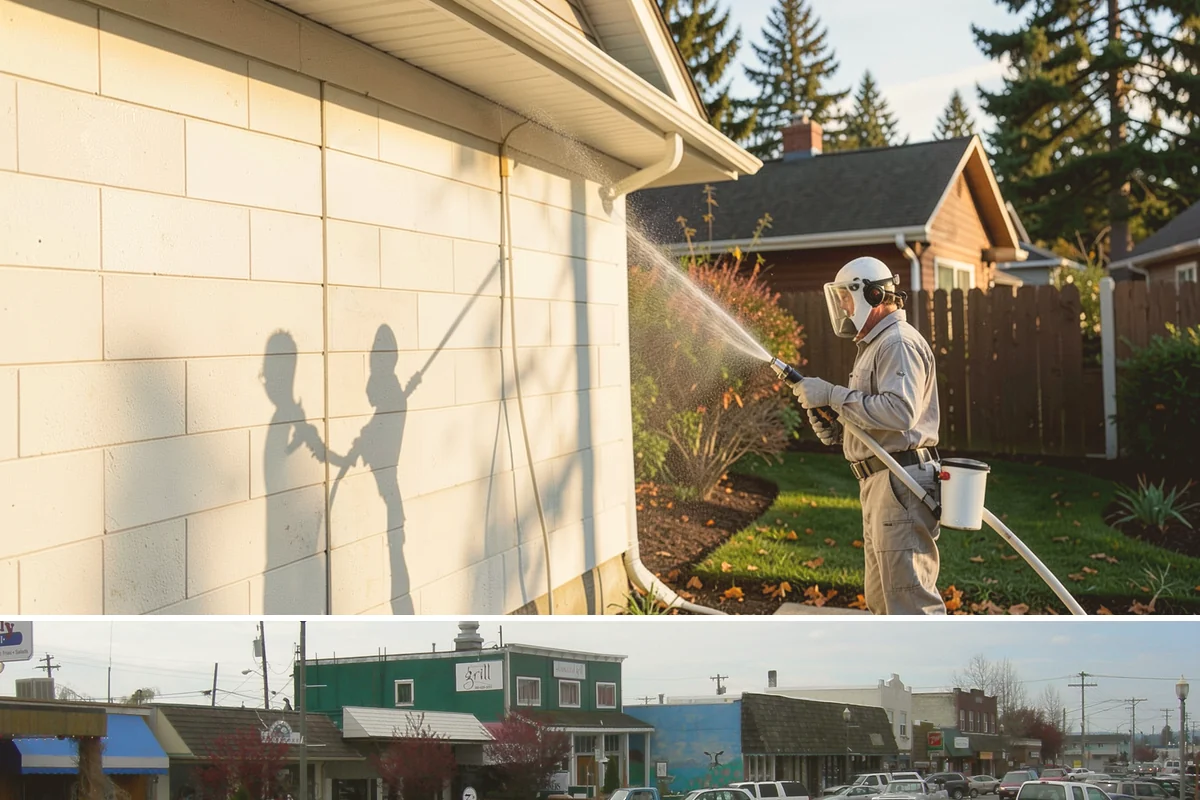 Limestone Cleaning in Stanwood, Snohomish County, WA - Dry summer weather is safest, because saturated limestone is even more delicate and slower to recover after cleaning.