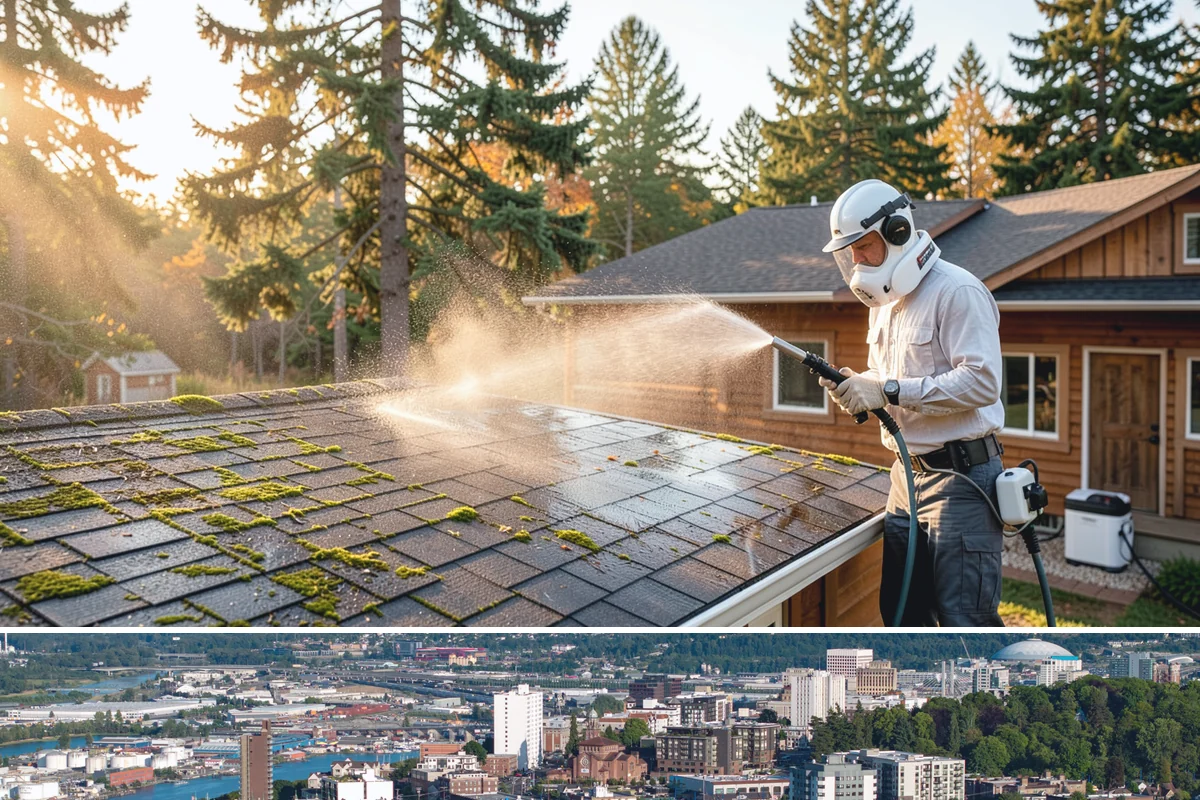 Limestone Cleaning in Tacoma, Pierce County, WA - Dry summer weather is safest, because saturated limestone is even more delicate and slower to recover after cleaning.